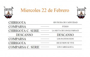 MIERCOLES 22 DE FEBRERO